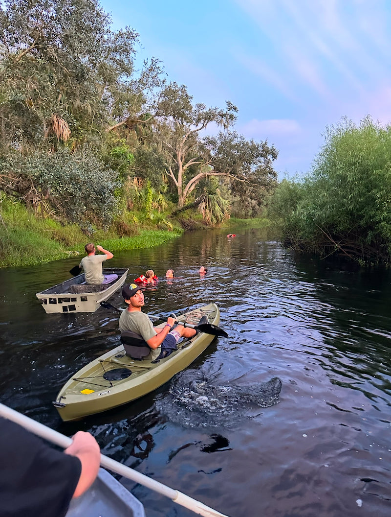 paddling or swimming to a location can be half the fun